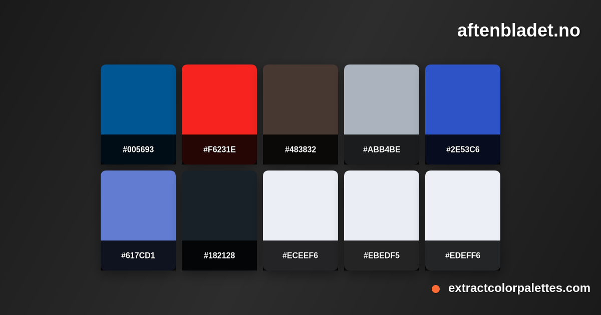 www.Aftenbladet.no Color Palette Preview