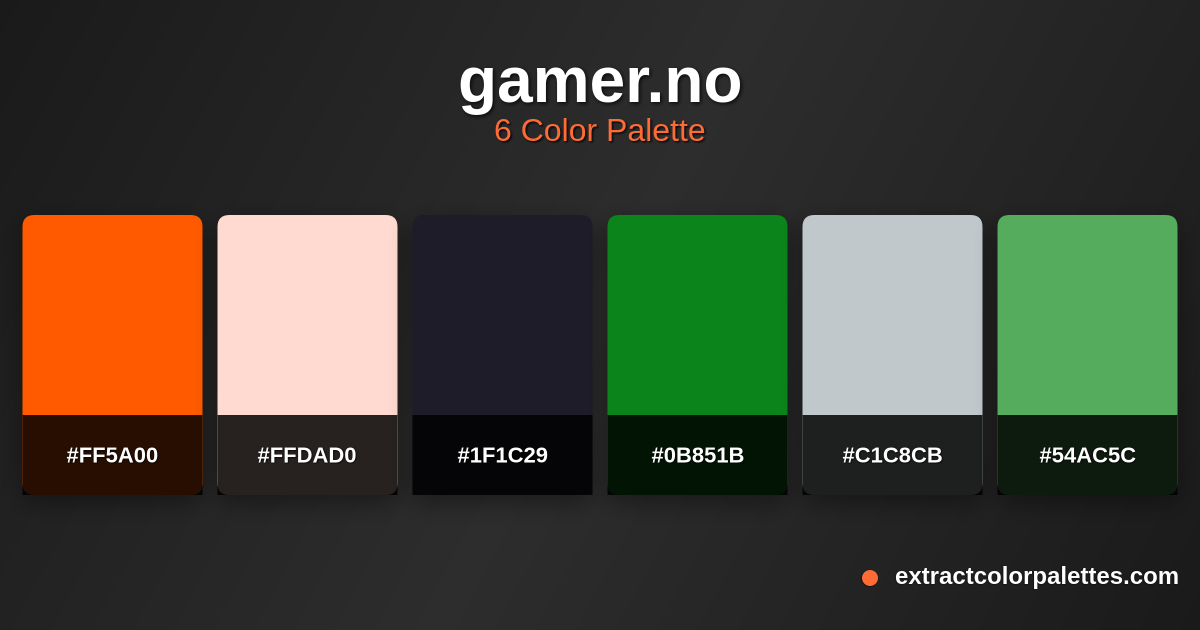 www.Gamer.no Color Palette Preview