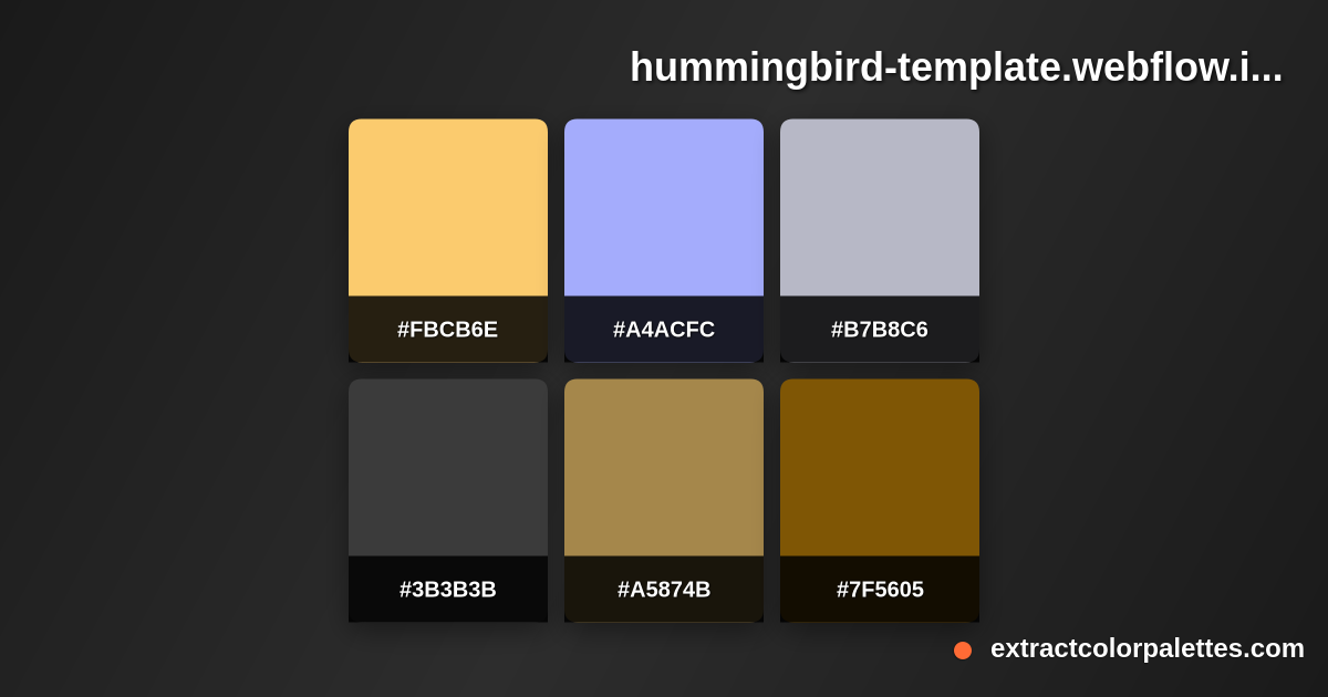 Hummingbird-template.webflow.io Color Palette Preview