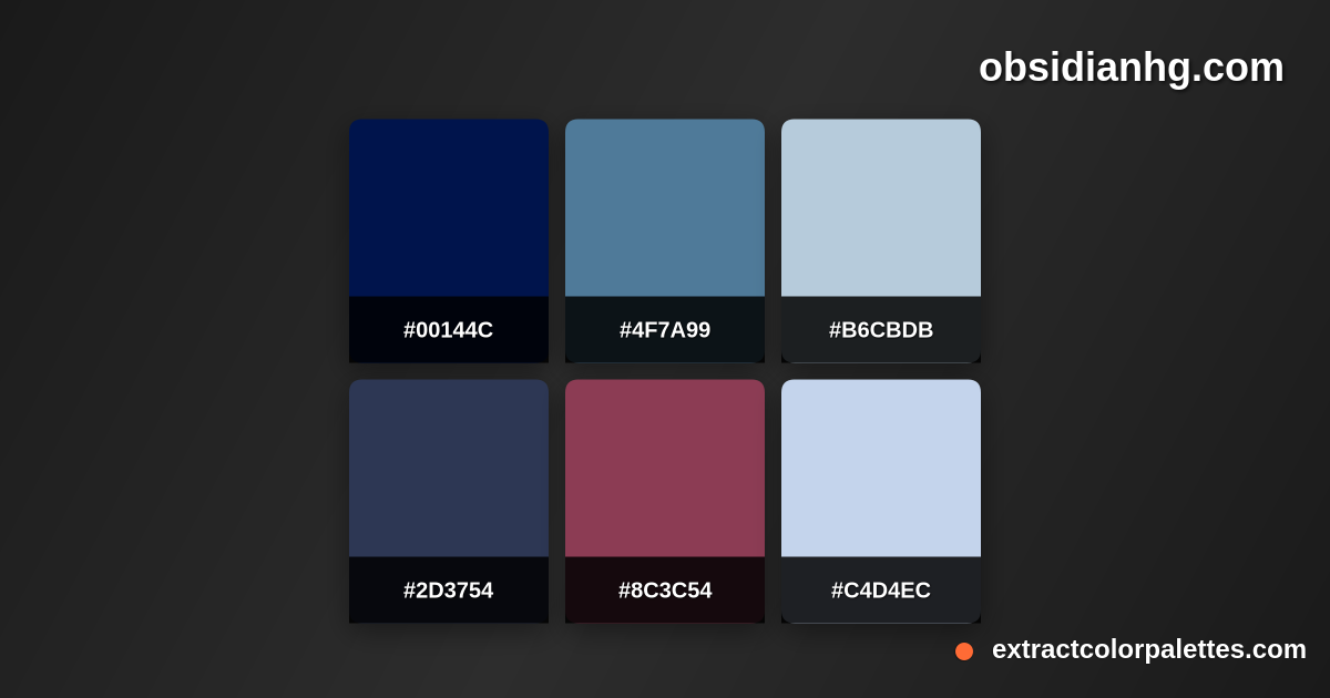 www.Obsidianhg.com Color Palette Preview