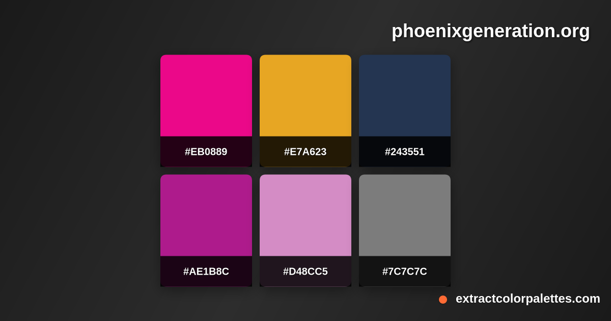 www.Phoenixgeneration.org Color Palette Preview