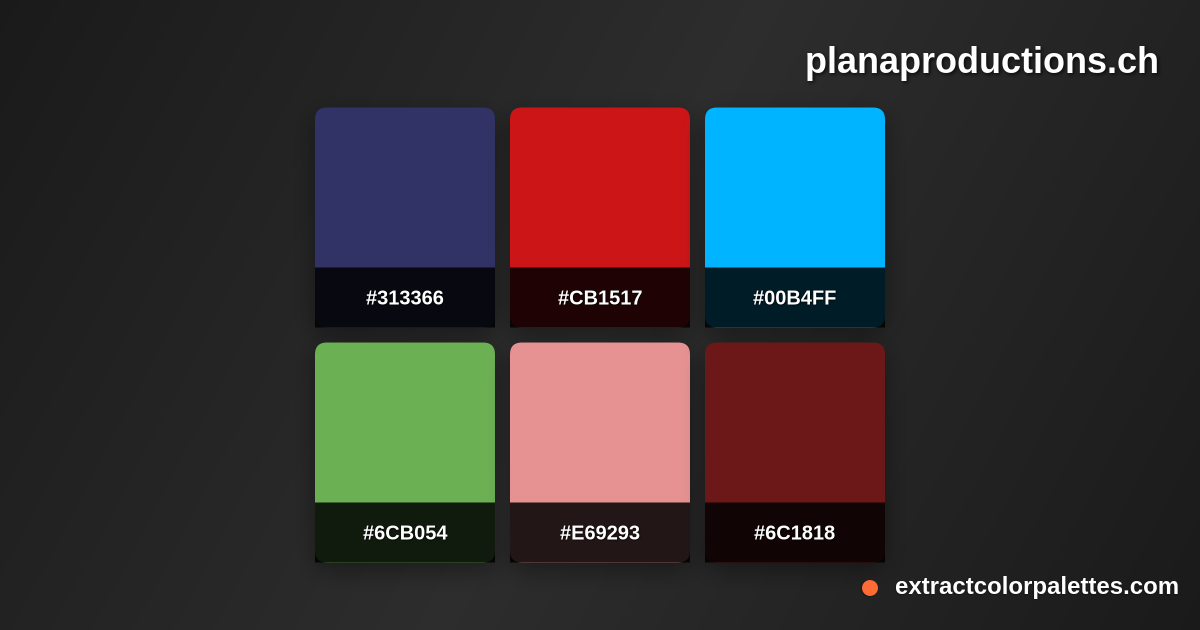 www.Planaproductions.ch Color Palette Preview