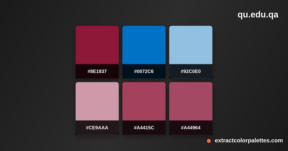www.Qu.edu.qa Color Palette Preview