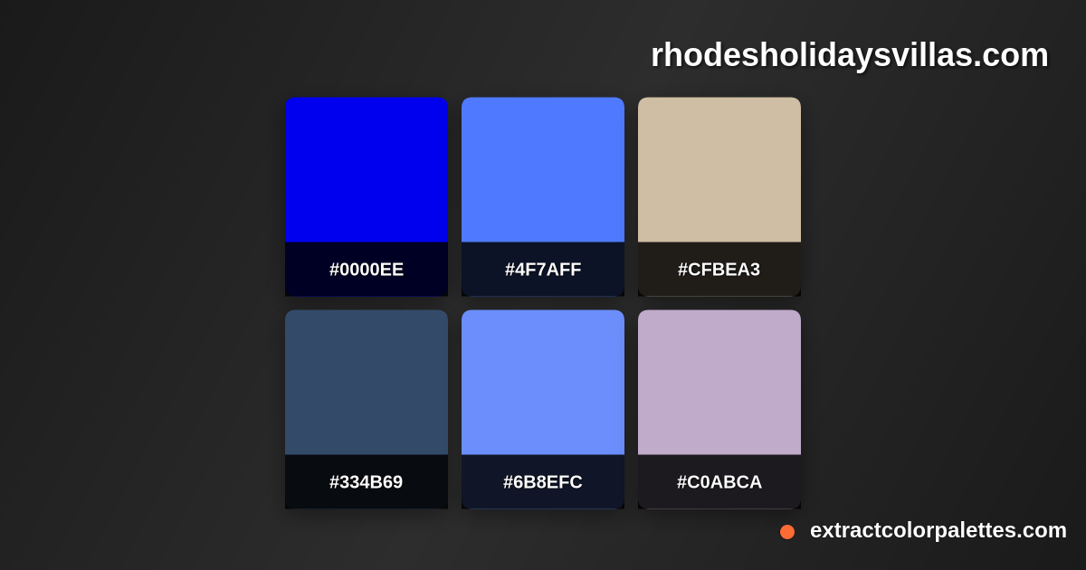 Rhodesholidaysvillas.com Color Palette Preview