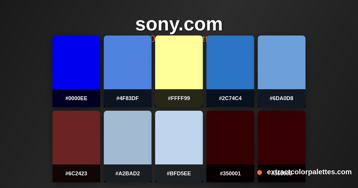 Sony.com Color Palette Preview