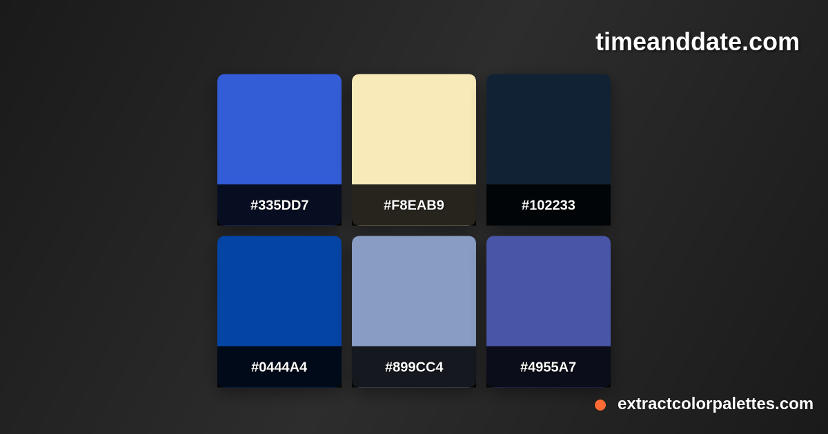 Timeanddate.com Color Palette Preview
