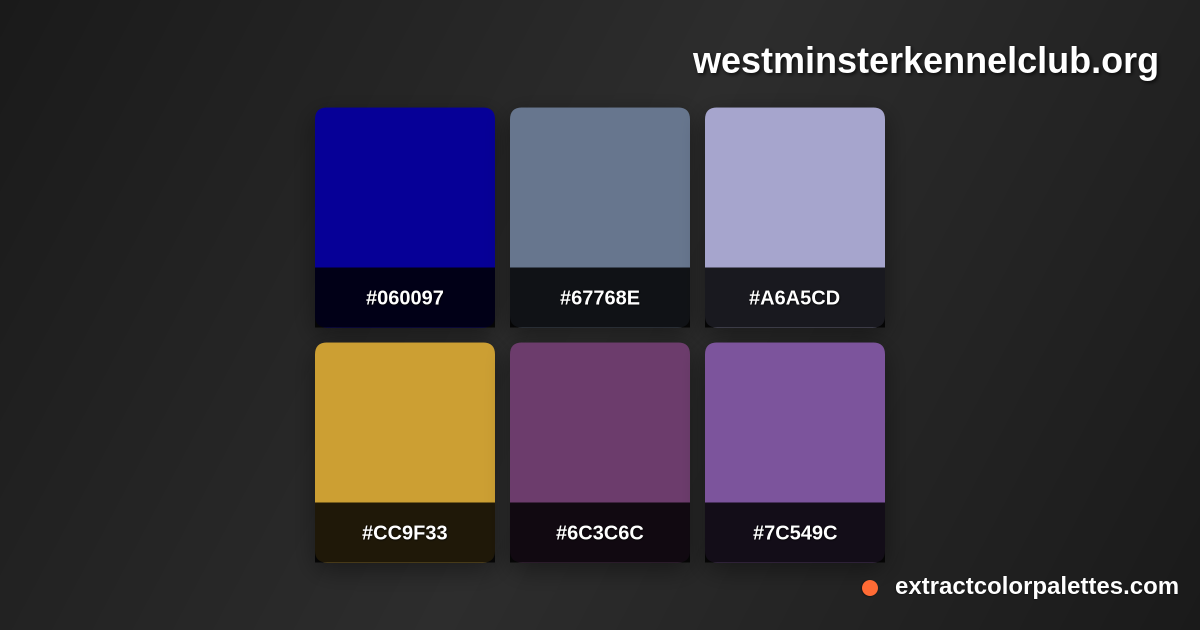 www.Westminsterkennelclub.org Color Palette Preview